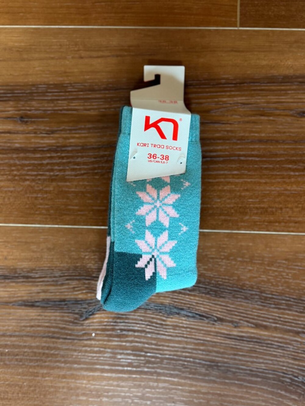 Kari Traa Wool Ski Socks Teal/Pink Women's 36-38 NEW with tags